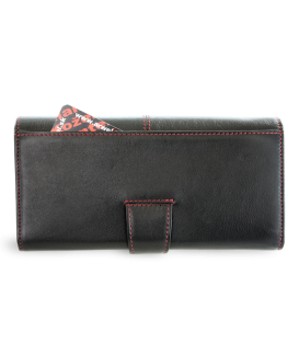 Black-red women's clutch wallet with a pinch 511-8118-60/31