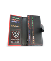 Schwarz-rote Clutch-Brieftasche für Damen mit Schließe 511-8118-60/31