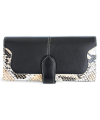 Black ladies' clutch wallet with a snake motif and pinch 511-8118-60/99