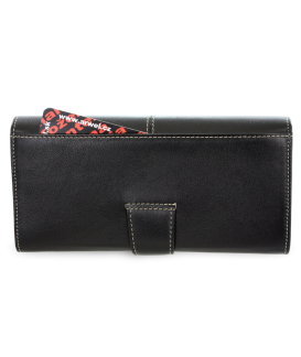 Black ladies' clutch wallet with a snake motif and pinch 511-8118-60/99