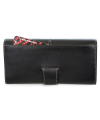 Black ladies' clutch wallet with a snake motif and pinch 511-8118-60/99