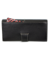 Schwarze Clutch-Brieftasche für Damen mit Schließe und Schlangenmotiv 511-8118-60/99