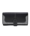 Black and white women's clutch wallet with a pinch 511-8118B-60/T