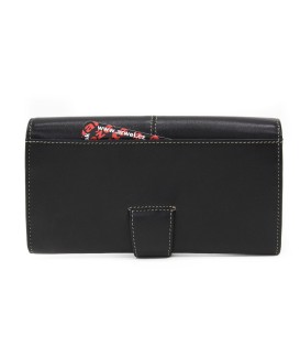 Black and white women's clutch wallet with a pinch 511-8118B-60/T