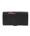 Black and white women's clutch wallet with a pinch 511-8118B-60/T