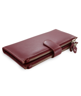 Large leather burgundy wallet with pinch 511-8129-34