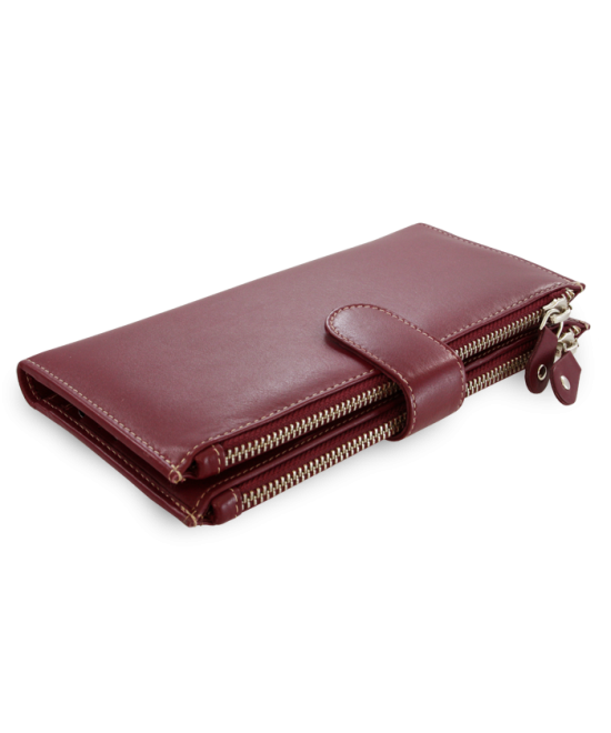 Large leather burgundy wallet with pinch 511-8129-34