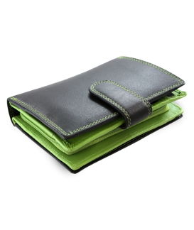 Black and green leather wallet with a pinch 511-8313-60/51