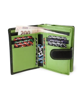 Black and green leather wallet with a pinch 511-8313-60/51