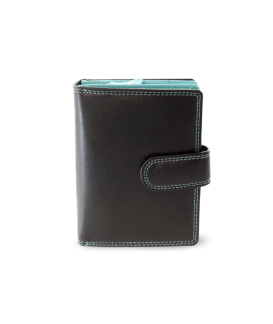 Schwarz-blaues Portemonnaie aus Leder mit einer Prise 511-8313-60/53