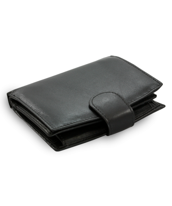 Black women's leather wallet with a pinch 511-9075-60