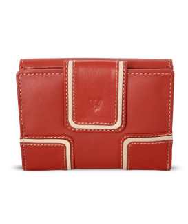 Red women's leather wallet with two flaps 511-9748-31/82