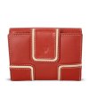 Red women's leather wallet with two flaps 511-9748-31/82