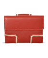 Red women's leather wallet with two flaps 511-9748-31/82