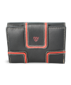 Black women's leather wallet with two flaps 511-9748-60/31