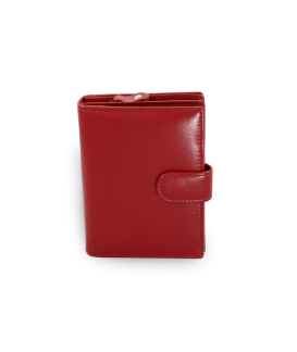 Red women's leather wallet with a pinch 511-9769-31