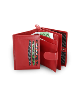 Rotes Damen Lederportemonnaie mit Schließe 511-9769-31