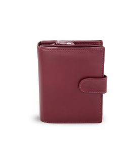 Burgundy ladies leather wallet with pinch 511-9769-34