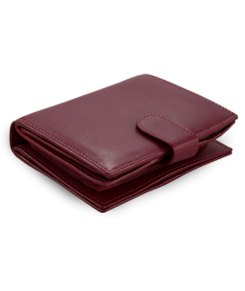 Burgundy ladies leather wallet with pinch 511-9769-34