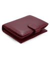 Burgundy ladies leather wallet with pinch 511-9769-34