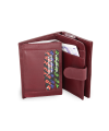 Burgundy ladies leather wallet with pinch 511-9769-34