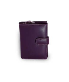 Purple women's leather wallet with a peg 511-9769-76