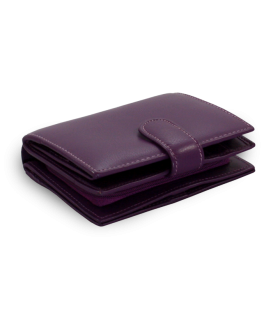 Purple women's leather wallet with a peg 511-9769-76