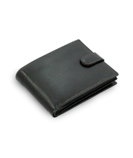 Black men's leather wallet with pinch 513-0406-60