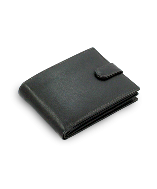 Black men's leather wallet with pinch 513-0406-60