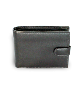Black men's leather wallet with pinch 513-0406-60