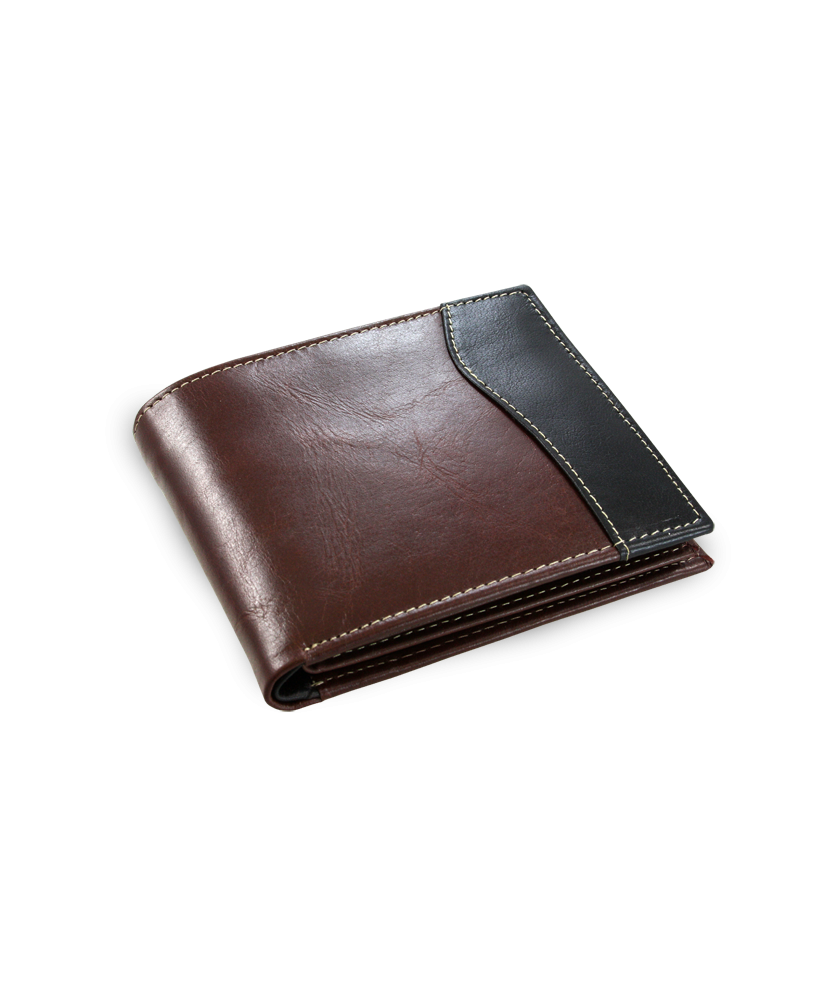 Brown-black men's leather wallet 513-17261A-47/60