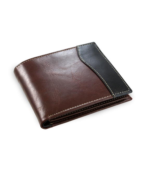 Brown-black men's leather wallet 513-17261A-47/60