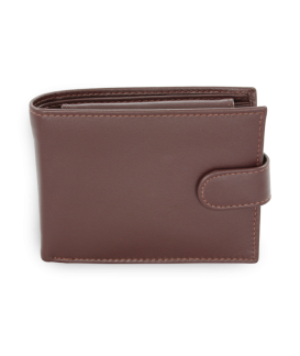 Dark brown men's leather wallet with pin 513-1904-47