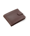 Dark brown men's leather wallet with pin 513-1904-47