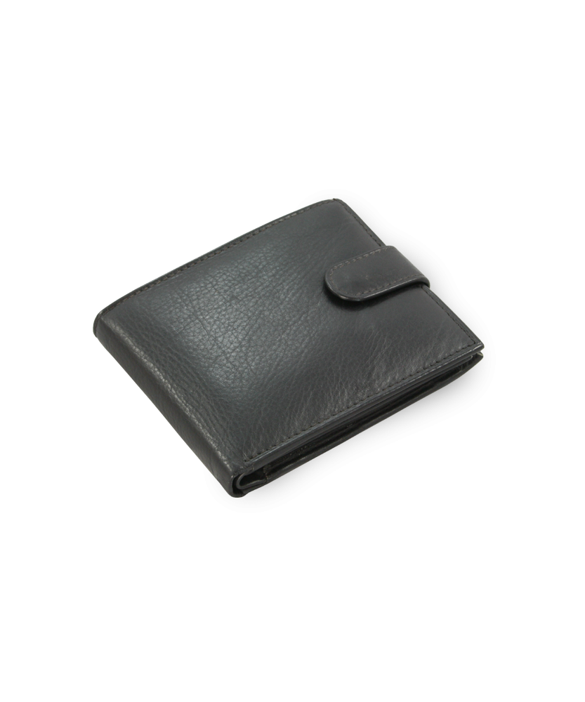 Black men's leather wallet with a pin 513-1904-60