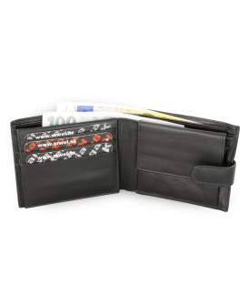 Black men's leather wallet with a pin 513-1904-60