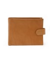 Cognac brown men's leather wallet with a pinch 513-2007-05