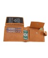 Cognac brown men's leather wallet with a pinch 513-2007-05