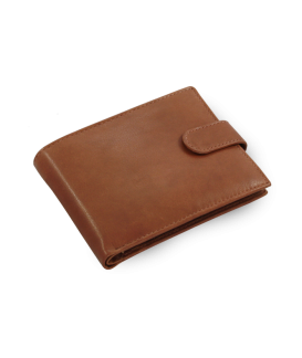 Dark brown men's leather wallet with a pinch 513-2007-47