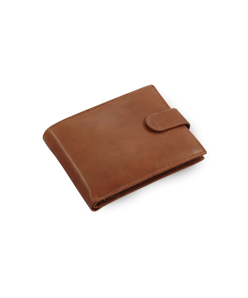 Dark brown men's leather wallet with a pinch 513-2007-47