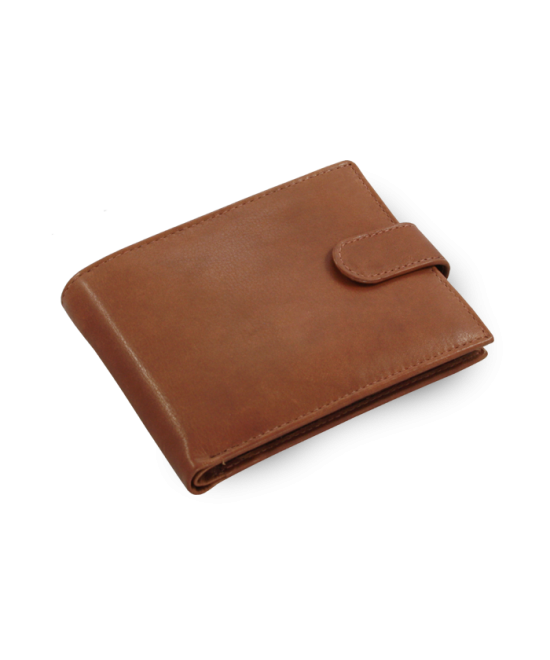 Dark brown men's leather wallet with a pinch 513-2007-47