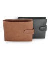 Dark brown men's leather wallet with a pinch 513-2007-47
