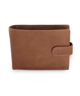 Dark brown men's leather wallet with a pinch 513-2007-47