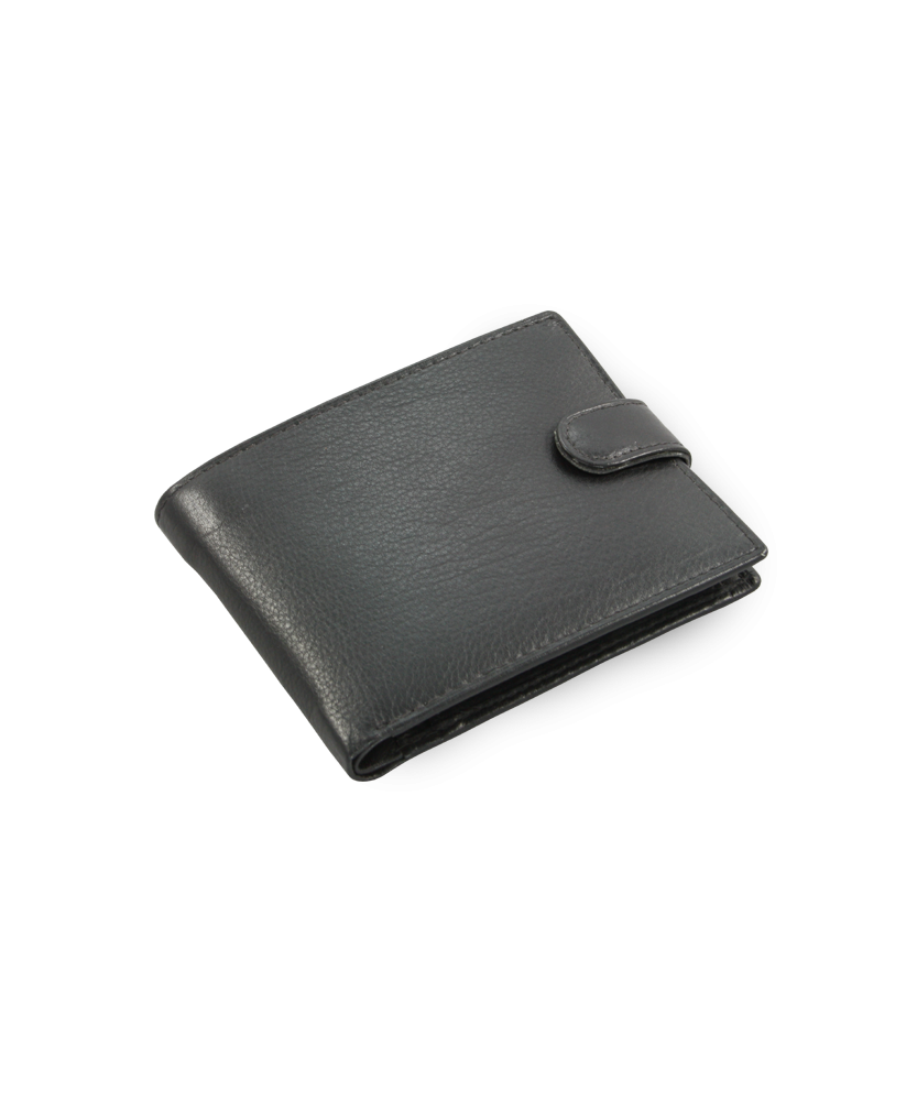 Black men's leather wallet with a pinch 513-2007-60