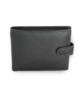 Black men's leather wallet with a pinch 513-2007A-60