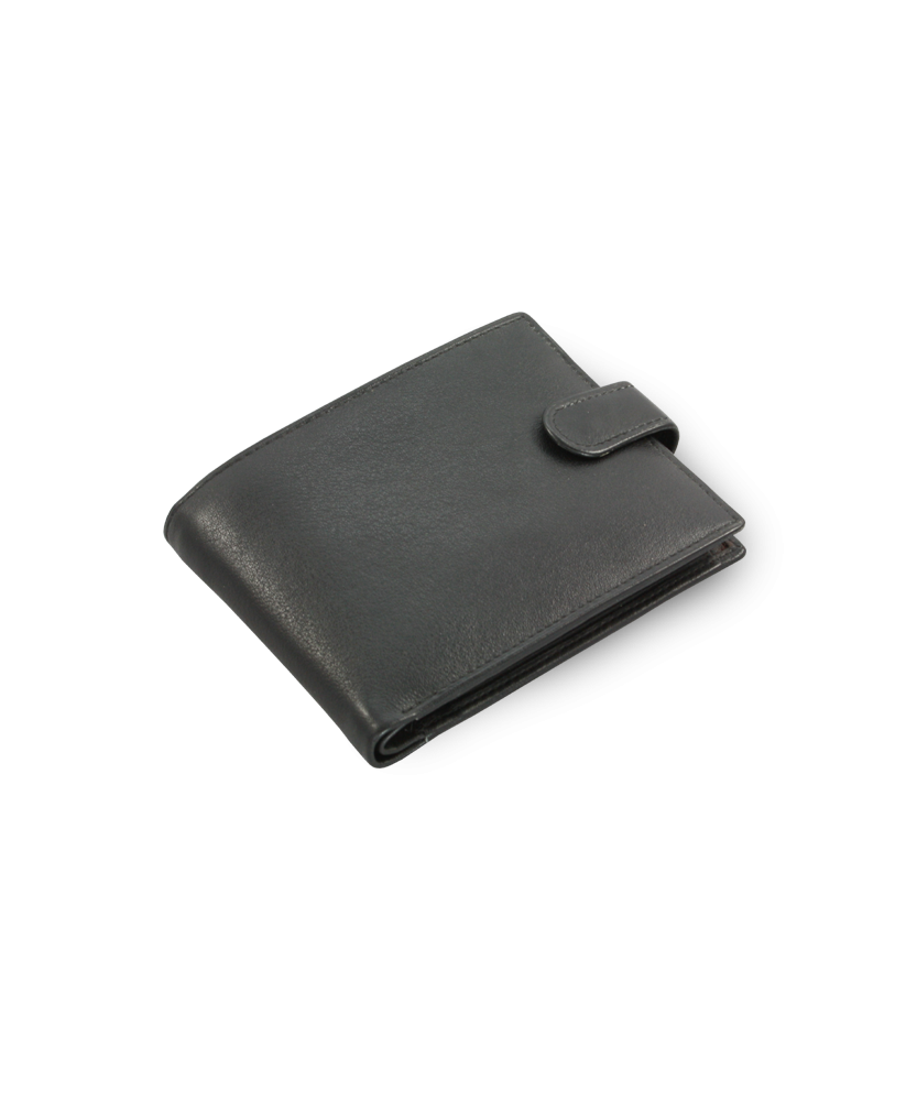 Black men's leather wallet with a pinch 513-2007A-60