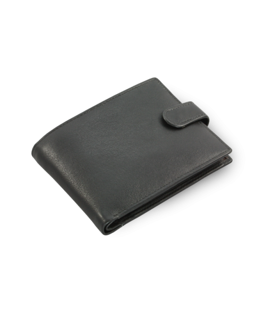 Black men's leather wallet with a pinch 513-2007A-60