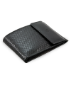 Black men's leather wallet with flap 513-2972-60