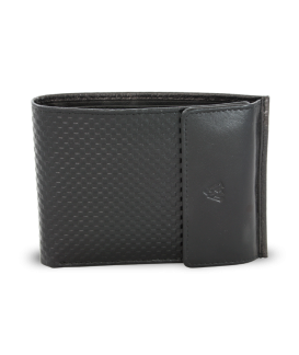 Black men's leather wallet with flap 513-2972-60