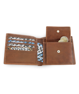 Dark brown men's leather wallet 513-3223-47